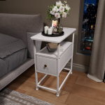 &Ouml;&ouml;kapp - USB-pordiga - 1 sahtel - riiuliga abilaud - valge