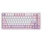YUNZII B75 PRO juhtmeta mehaaniline klaviatuur, 75% paigutus koos kerimisrattaga, RGB-taustvalgustus, Bluetooth / Type-C / 2,4G lilla