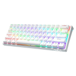 AULA F3261 60% juhtmevaba mehaaniline m&auml;nguklaviatuur, RGB-taustavalgustuse ja kohandatavate klahvidega klaviatuur, (juhtmevaba versioon) valge
