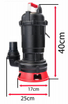 Puhta vee, reovee ja septiku pump koos 4-in-1 purustiga 750 W, Red Technic