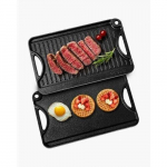 Universaalne malmist grillpann koos BBQ kattega &ndash; 185 x 342 mm