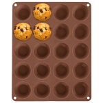 Apelsinist silikoonist muffinivormi v&auml;ikesed koogikesed Sillini 29x23,5x2 cm, Keksiukų kepimo forma silikoninė oranžinė keksiukai SILLINIE