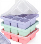 J&auml;&auml;kuubikuvormide komplekt, silikoon, 3-osaline, kaantega, 18 kambrit