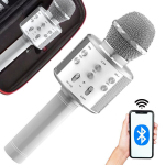 Juhtmevaba karaoke mikrofon &uuml;mbrisega Rivex M56, h&otilde;bedane