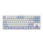 Juhtmevaba m&auml;nguklaviatuur ATK A87, Outemu Black Plum Pro, Inglise (US), sinine/valge/violetne, juhtmeta, ATK A87 - US Layout - Outemu Black Plum Pro Switches - Sea Salt (Mėlyna) Belaidė Mechaninė Žaidimų Klaviatūra