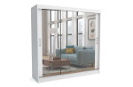Windsor 200 David liugustega garderoob peegliga, valge, 200x200x60 cm