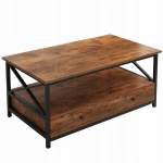 Pink puidust kohvilaud loft kohvilaud t&ouml;&ouml;stuslik sahtlitega elutoa laud 100cm