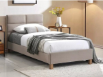 Sierra sametpolsteriga voodi 90x200 &ndash; elegantne mugavus pehmes beežis toonis