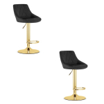 Hoker KAST &ndash; mustast sametist baaritoolid kuldse alusega (komplektis 2 tk)