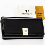 Naiste ehtsast nahast rahakott Rovicky, must