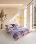 Voodipesukomplekt Roan 4-osaline puuvillane 200x220 abstraktne mitmev&auml;rviline