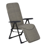 Kokkupandav aiatool Patio Modena Kwadrat Plus Black Edition jalatoe, reguleeritava seljatoe ja polsterdatud istmega