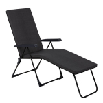 Aialamamistool Patio Barletta Black Edition, reguleeritava terasraamiga ja pol&uuml;estrist padjaga