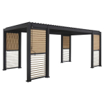Paviljon Home4You MIRADOR-111 3x6 m tumedast hallist alumiiniumist, modernne disain