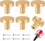 Glasflength 6 &uuml;marat kapi nuppu, m&ouml;&ouml;blinupud, vintage kuldsed messingist sahtlinupud, kapi nupud kruvide ja kruvikeerajaga kapi, riidekapi, kummuti jaoks (25 x 20 mm)