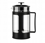 Kohvipresskann French Press Retoo 1 l, klaasist terasfiltriga, must