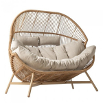 &Otilde;ued kaksik ripptool Mirpol Holand, beež s&uuml;nteetiline rotang, terasraam