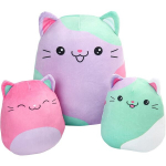 Pehme squishy pl&uuml;&uuml;sist kassipatjade komplekt LotFancy 3 tk 30 cm ja 17 cm pruun