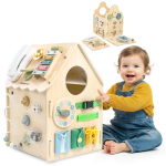 Montessori tegevusmaja Mamabrum 6-in-1 &ndash; puidust sensoorne busy board