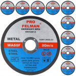 10 tk. l&otilde;ikekettad metallile 125x1,0x22,23mm Felman