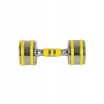 Kroomitud hantel Insportline Yellsteel 8 kg, stiilne, libisemiskindel k&auml;epide