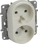 Legrand Niloe kahekordne maandusega pistikupesa, kreem