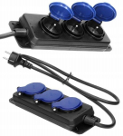 Tugev 3 pistikupesaga pikendusjuhe, Ip44, 5m