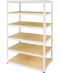Metallist riiul Helios valge 213x150x60 cm, 6 riiulit, 175 kg/riiul