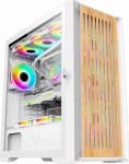 Korpus Veteni Woody Midi Tower Pc &uuml;mbris, valge, Argb ventilaatoritega