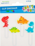 Dekoratiivsed kirjaklambrid "dino" Craft With Fun, 4 tk.
