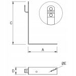Elko-bis Corner L kronstein 100x150mm, tsingitud
