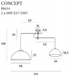 Ripplamp Maxlight mossiadz, suitsuklaas, glamuur
