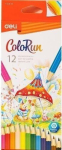 Deli Colorun v&auml;rvilised pliiatsid, 12 tk., 3mm grafiit, kuusnurgad