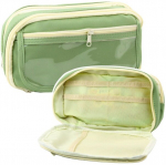 Roheline kooli pliiatsikott 22 cm taskuga