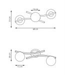 Emibig Opus 2 E14 laevalgusti, must/opaal