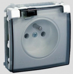 Hermeetiline pistikupesa Simon Basic Ip44 kaanega, valge