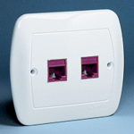 Arvuti pesa 2xrj45, valge, Akord Af52/11