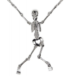 H&otilde;bedast skeletiga kaelakee Halloweeni aksessuaar