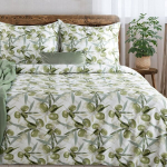 Voodipesukomplekt Eurofirany SPRING 84 140x200 satiinpuuvill, lukuga kinnis, lilleline valge