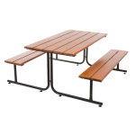 Piknikulaud terrassile 59819 metallist 6-kohaline pruun