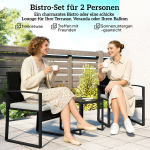 Bistro komplekt, 3-osaline aiam&ouml;&ouml;blikomplekt, rotang, kreemvalge