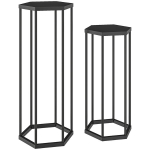 Taimede alus komplekt, 31x27x75 cm, 28x25x60 cm, must, metall