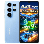 Telefon Blackview WAVE 10 4G AI Android 16, 6.88" HD+, 24GB+128GB(SD 2TB), 32MP+13MP - Sinine