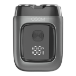 Pardel Mini juuksel&otilde;ikusmasin-habemeajaja OSOM LED Metal Body Dual Blade Rotary Shaver OSOM02973, halli v&auml;rvi