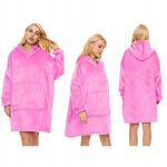 Soe Oversize XXL Kapuutsiga Pusa-Tekk 2in1 &ndash; Pehme, Paks, Roosa Kodune Pusa, XXL