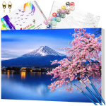 Numbrite j&auml;rgi maalimine raamiga 40 x 50 cm l&otilde;uendimaal &ldquo;Fuji m&auml;gi &ndash; sakura&rdquo;