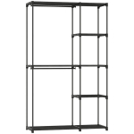 Kangast riidekapp 111x43x185 cm must, terasraam