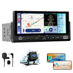 1din 6,86 tolli universaalne autoradio Junsun toetab juhtmevaba carplay & android auto gps navigatsiooni usb wifi fm koos kaameraga