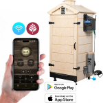 Elektriline puidust suitsuahi 200 L elektrilise k&uuml;lma ja kuuma suitsugeneraatoriga dragON Jet 1 Wi-Fi juhtimine 80&times;60&times;160 cm 330349 Browin
