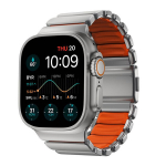 Apyrankė Nomad Stratos Band, natural titanium, ultra orange FKM - AW 45/46/49mm